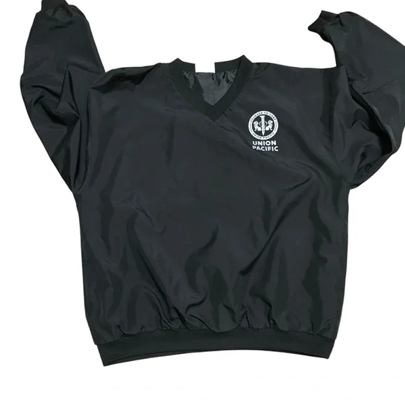 Vintage Union Pacific Railroad Men’s Black Windbreaker Size Large Augusta Sports - Picture 4 of 6